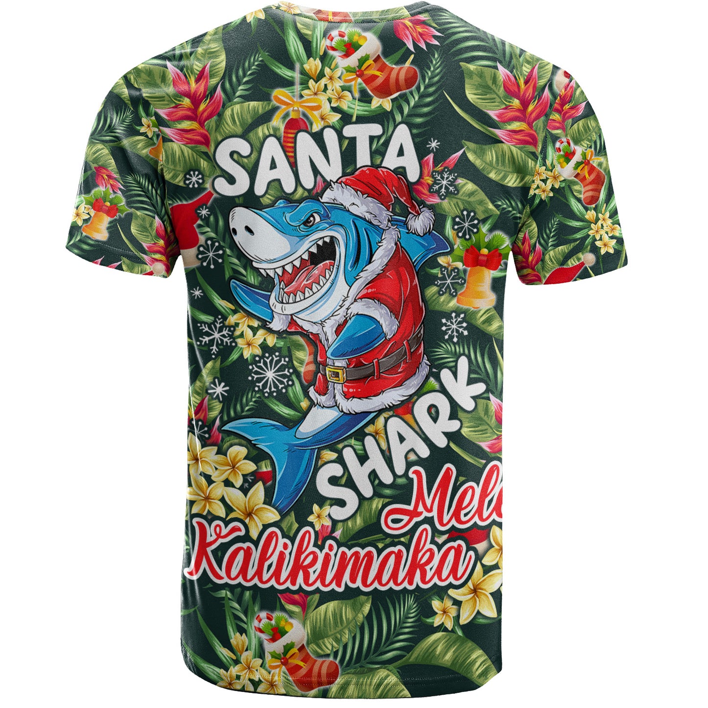 Hawaii T-Shirt Mele Kalikimaka Santa Shark Tropical Style