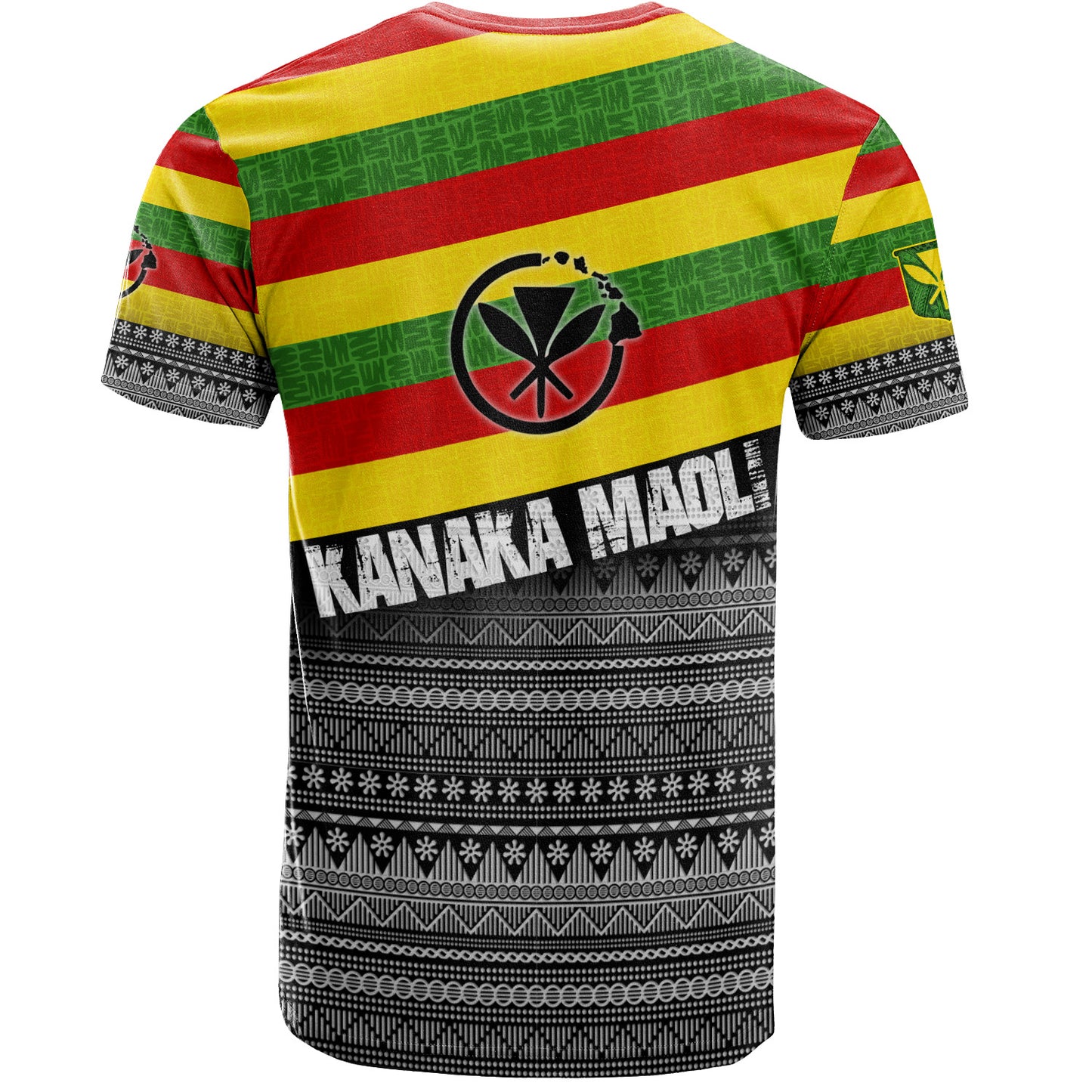 Hawaii T-Shirt Kanaka Maoli Flag Polynesian Tribal Patterns Grunge Style