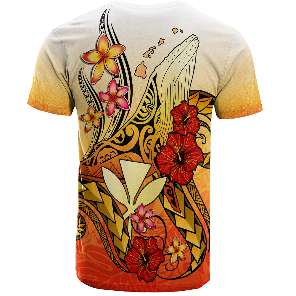 Hawaii T-Shirt Humpback Whale with Hibiscus Plumeria