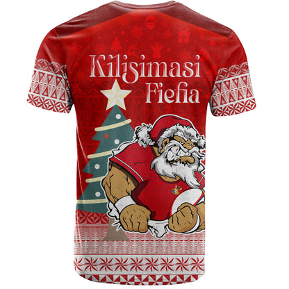 Tonga T-Shirt Kilisimasi Fiefia Rugby Santa Style