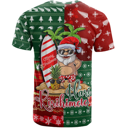 New Zealand T-Shirt Maori Hari Kirihimete Tropical Xmas Patterns