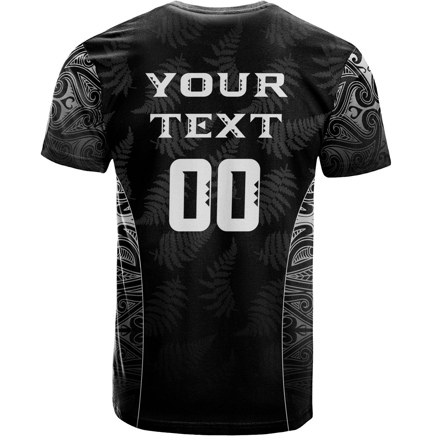 New Zealand Personalized T-Shirt Rugby Heart Maori Style Silver Fern