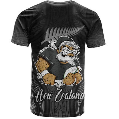 New Zealand T-Shirt Hari Kirihimete Rugby Santa Style