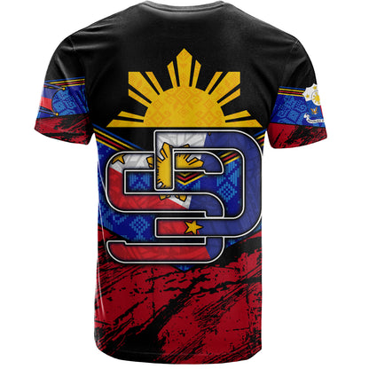 Philippines Filipinos T-Shirt San Diego Filipino Grunge Brush Stroke Style