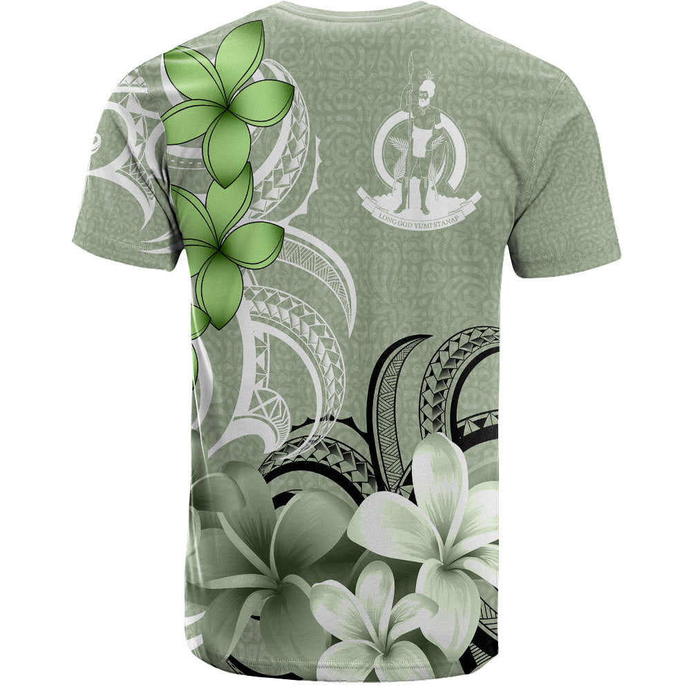 Vanuatu T-Shirt Custom Personalised Floral Spirit Sage Green
