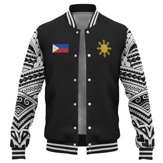 Philippines Filipinos Baseball Jacket Flag Polynesia Style