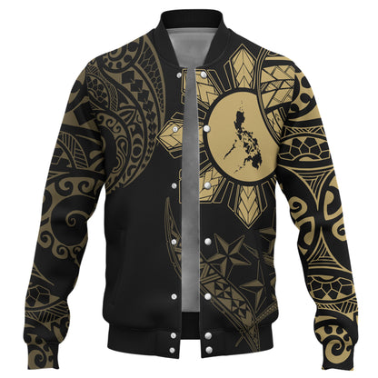 Philippines Baseball Jacket Tribal Sun In My Heart Gold