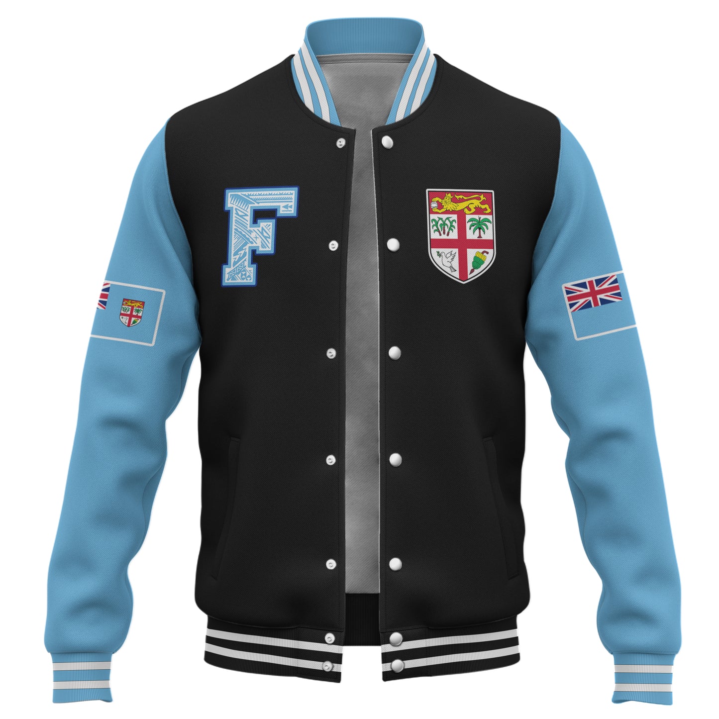 Fiji Baseball Jacket Melanesian Letters Style