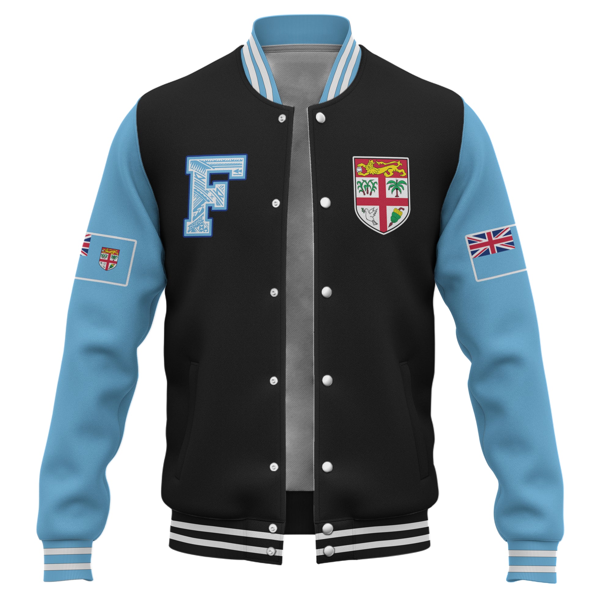 Fiji Baseball Jacket Melanesian Letters Style