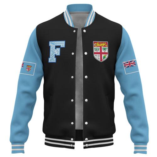 Fiji Baseball Jacket Melanesian Letters Style