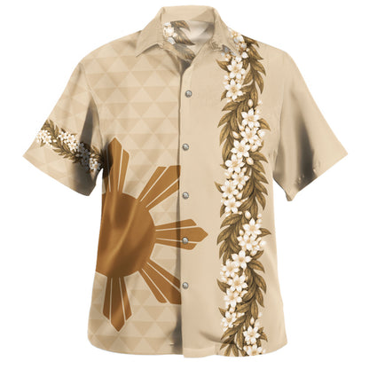 Philippines Filipinos Hawaiian Shirt Sampaguita Flower Sun Pattern Island Style Ver.1