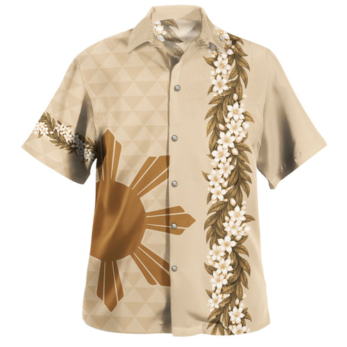 Philippines Filipinos Hawaiian Shirt Sampaguita Flower Sun Pattern Island Style Ver.1