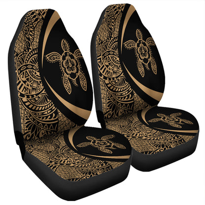Hawaii Car Seat Covers Turtle Hibiscus Lauhala Black Gold Circle