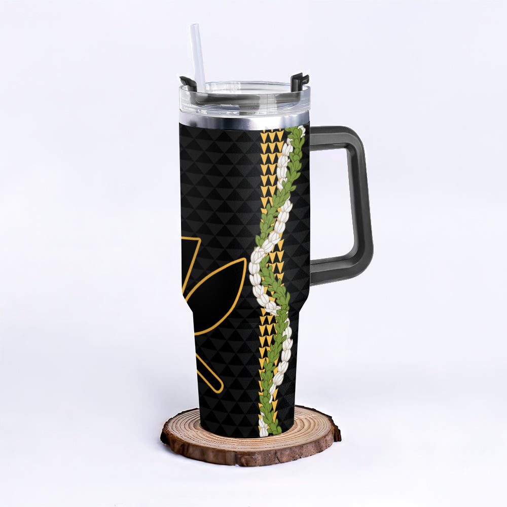 Hawaii 40oz Tumbler Kanaka Maoli Puakenikeni Maile Flower Lei
