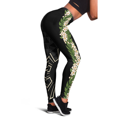 Philippines Filipinos Legging Sampaguita Flower Sun Pattern Island Style