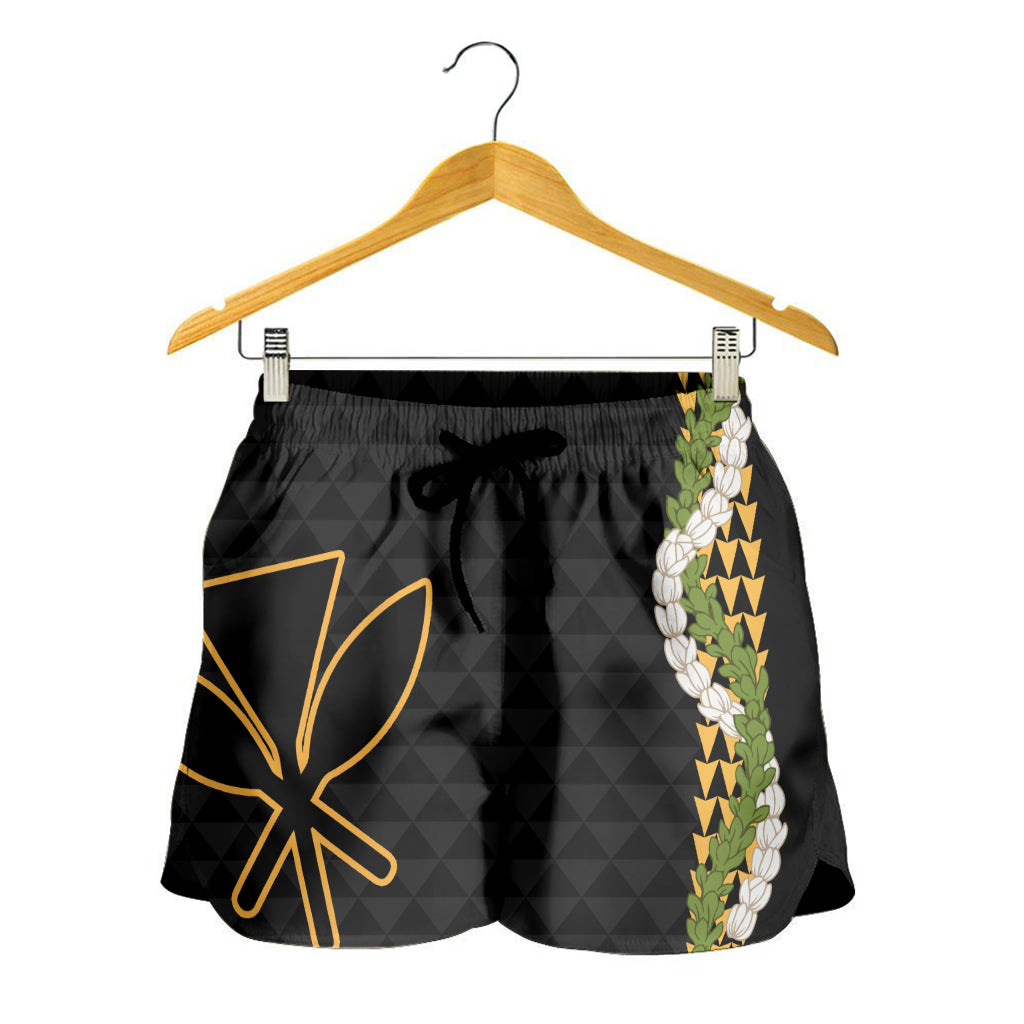 Hawaii Women Shorts Kanaka Maoli Puakenikeni Maile Flower Lei
