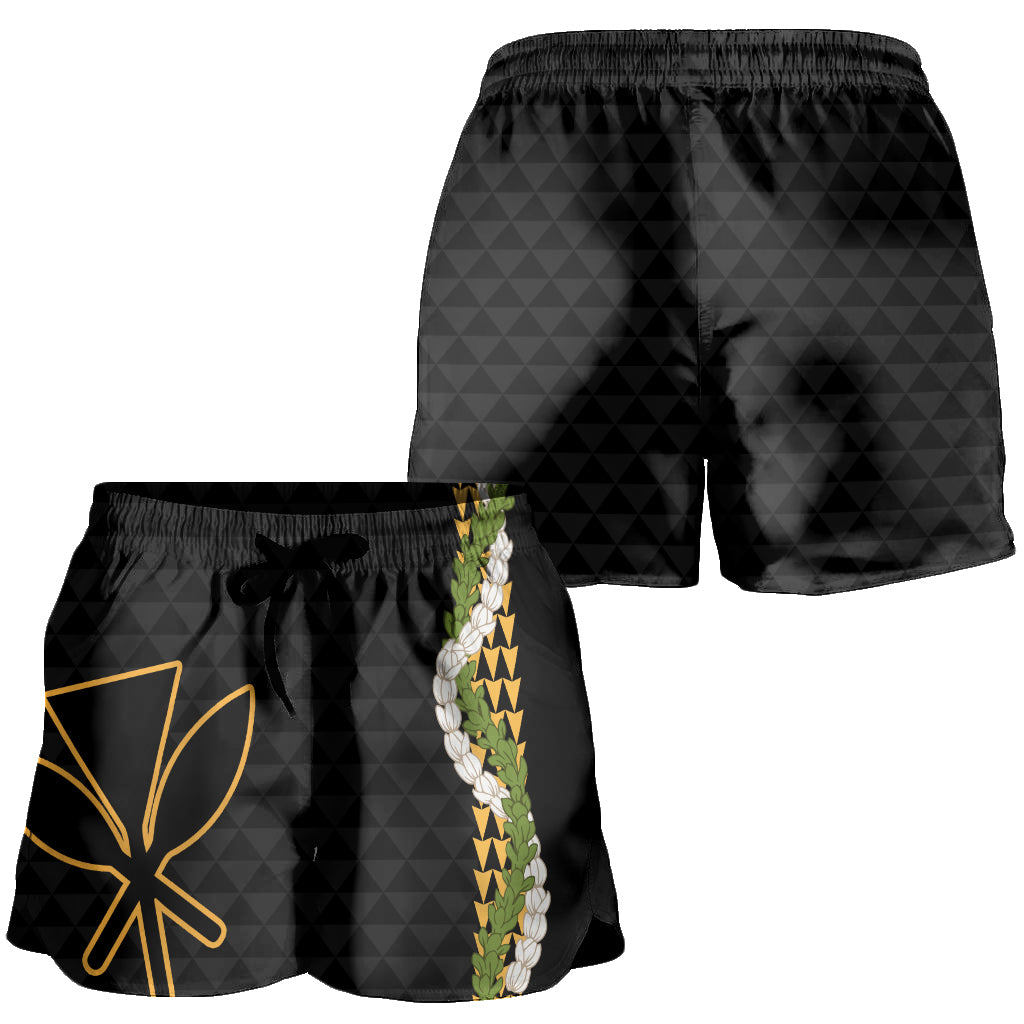 Hawaii Women Shorts Kanaka Maoli Puakenikeni Maile Flower Lei