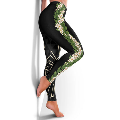 Philippines Filipinos Legging Sampaguita Flower Sun Pattern Island Style