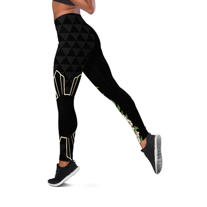 Philippines Filipinos Legging Sampaguita Flower Sun Pattern Island Style