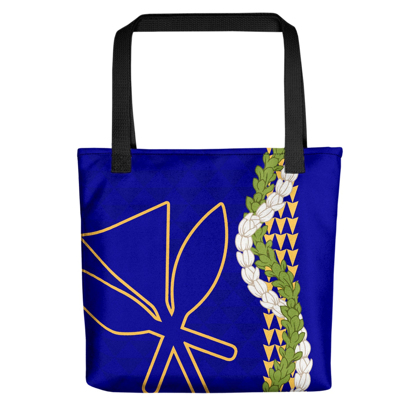 Hawaii Tote Bag Kanaka Maoli Puakenikeni Maile Flower Lei