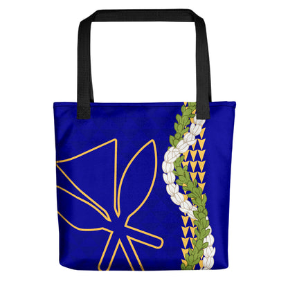 Hawaii Tote Bag Kanaka Maoli Puakenikeni Maile Flower Lei