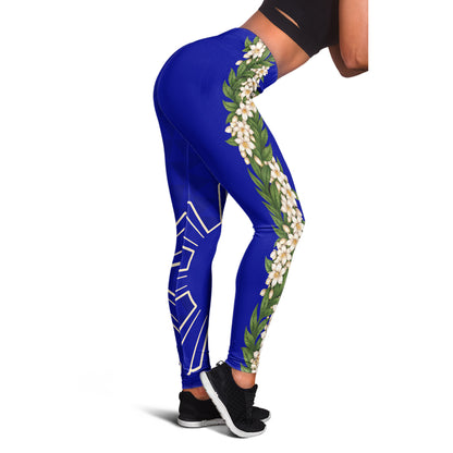 Philippines Filipinos Legging Sampaguita Flower Sun Pattern Island Style