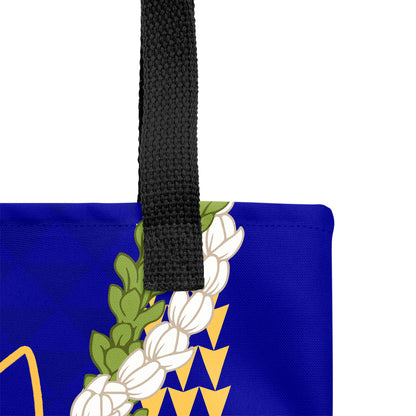Hawaii Tote Bag Kanaka Maoli Puakenikeni Maile Flower Lei