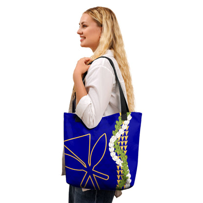 Hawaii Tote Bag Kanaka Maoli Puakenikeni Maile Flower Lei