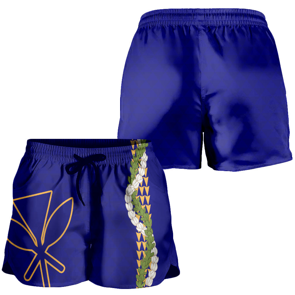 Hawaii Women Shorts Kanaka Maoli Puakenikeni Maile Flower Lei