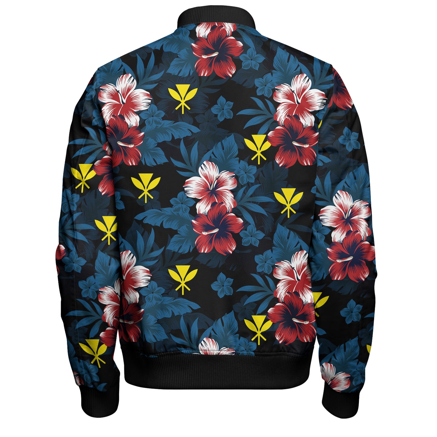 Hawaii Bomber Jacket Kanaka Islands Pattern Floral