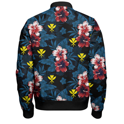 Hawaii Bomber Jacket Kanaka Islands Pattern Floral