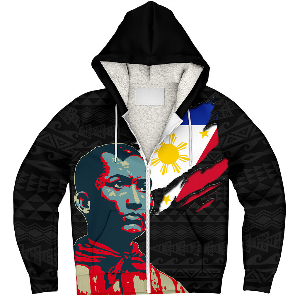 Philippines Filipinos Sherpa Hoodie Bonifacio Day Tribal Crack Style