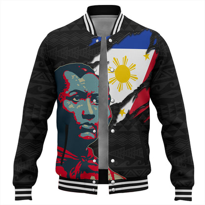 Philippines Filipinos Baseball Jacket Bonifacio Day Tribal Crack Style