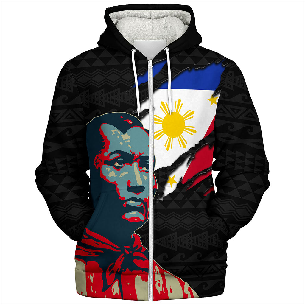 Philippines Filipinos Sherpa Hoodie Bonifacio Day Tribal Crack Style