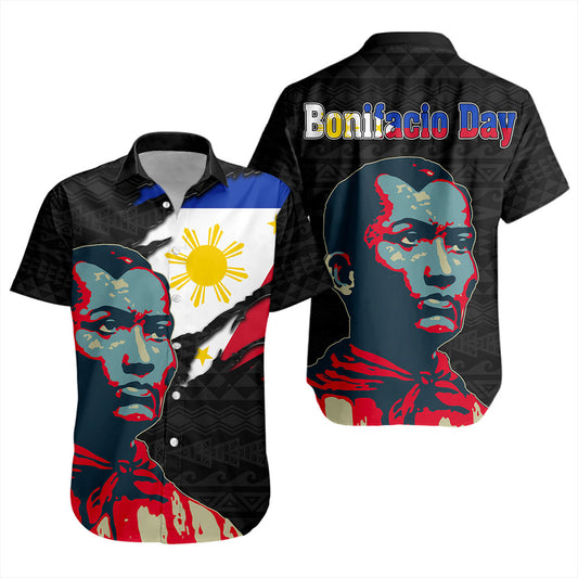 Philippines Filipinos Short Sleeve Shirt Bonifacio Day Tribal Crack Style