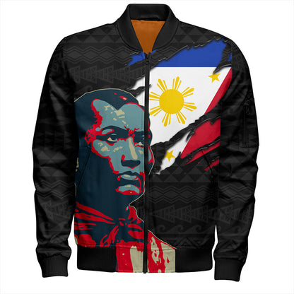 Philippines Filipinos Bomber Jacket Bonifacio Day Tribal Crack Style