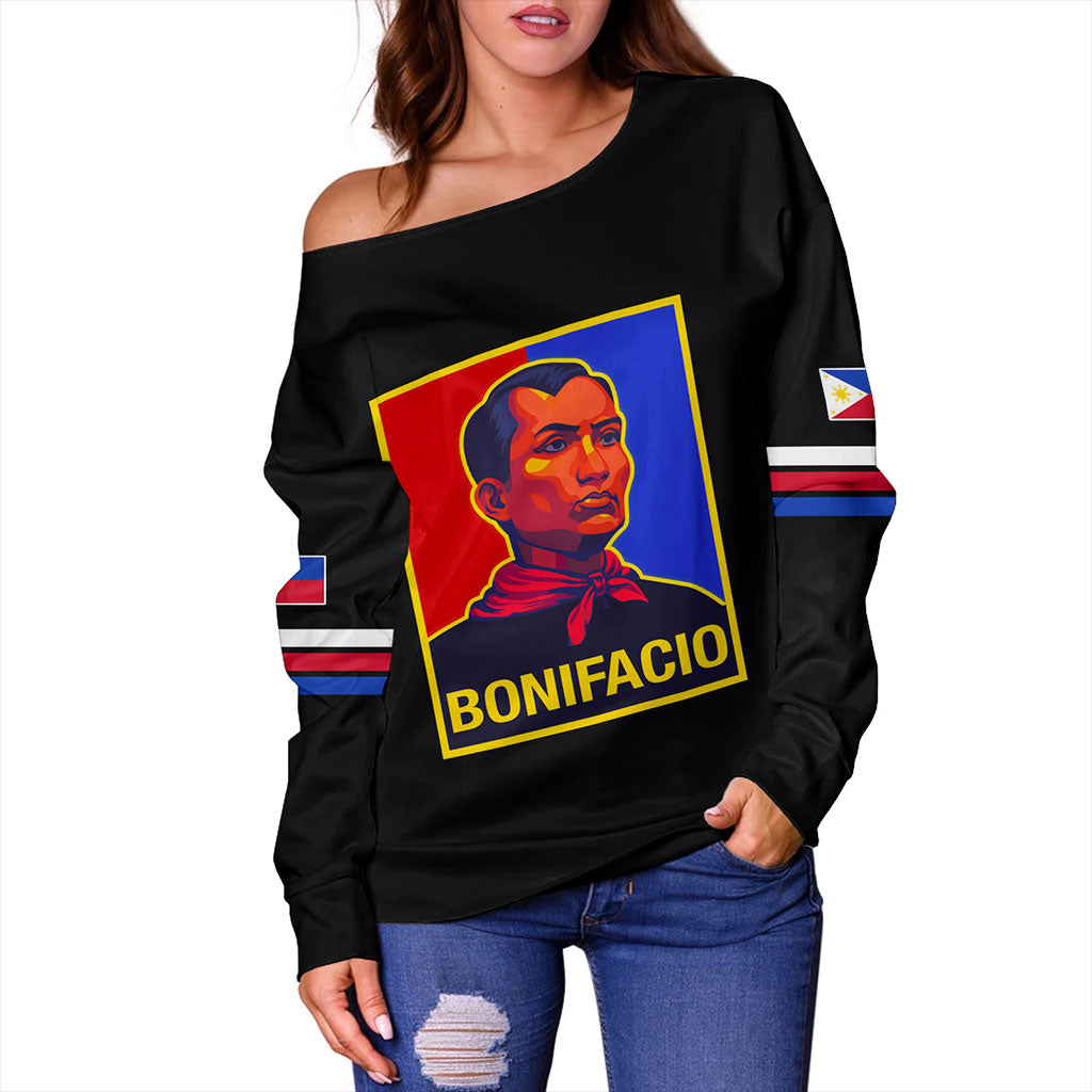 Philippines Filipinos Off Shoulder Sweatshirt Bonifacio Day Holiday