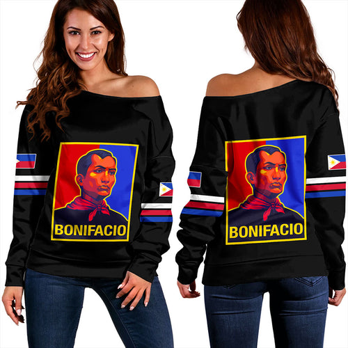 Philippines Filipinos Off Shoulder Sweatshirt Bonifacio Day Holiday