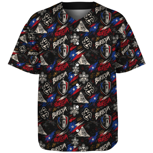 Puerto Rico Baseball Shirt Boricua Island Icons