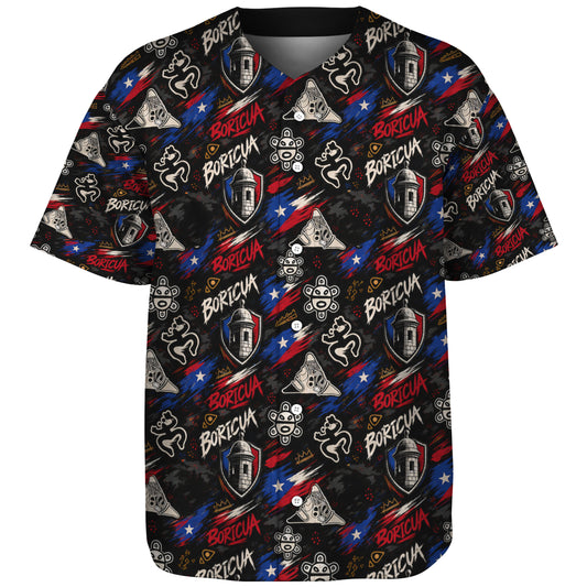 Puerto Rico Baseball Shirt Boricua Island Icons