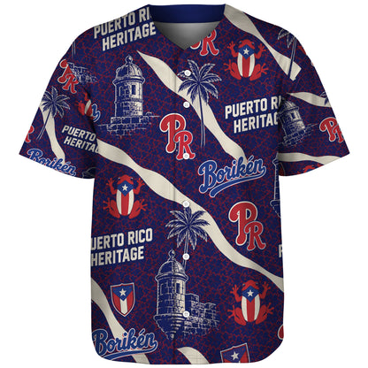 Puerto Rico Baseball Shirt Boricua Heritage El Morro Pride
