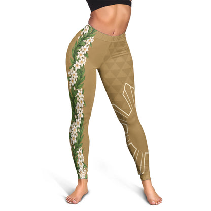 Philippines Filipinos Legging Sampaguita Flower Sun Pattern Island Style