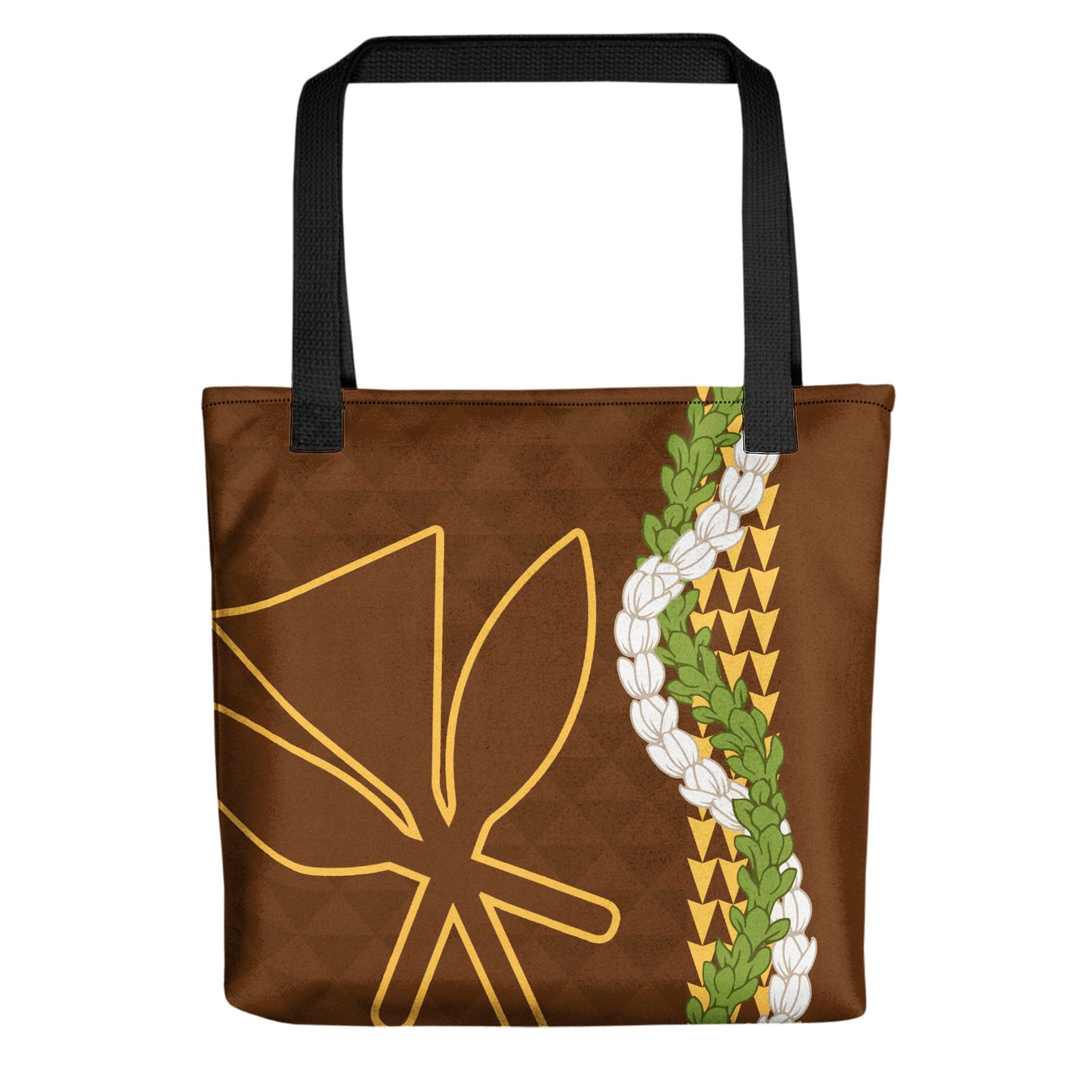 Hawaii Tote Bag Kanaka Maoli Puakenikeni Maile Flower Lei