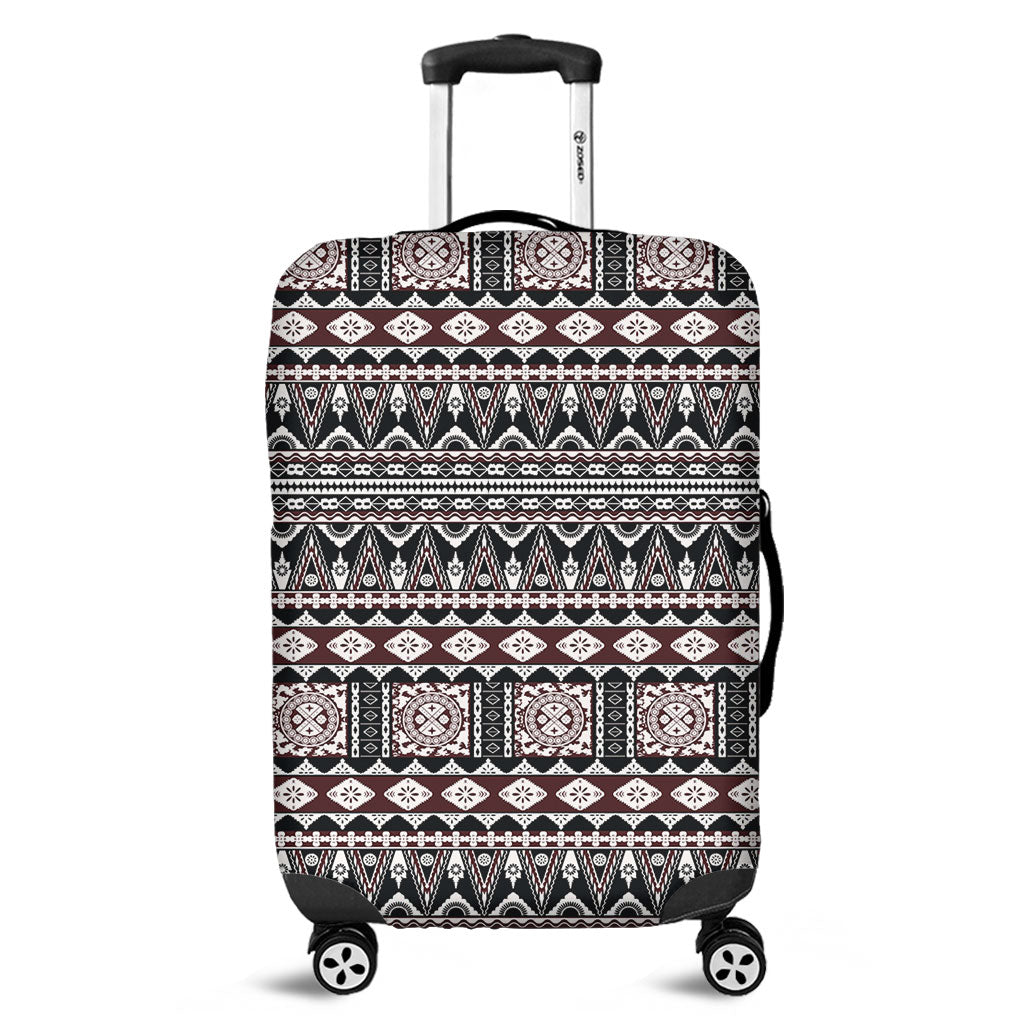 Fiji Luggage Cover Bula Fiji Masi Motif Brown Color Design