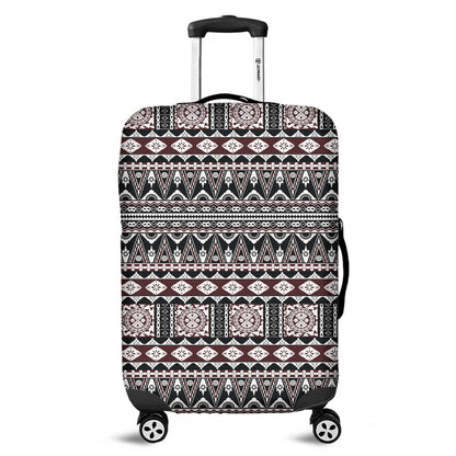 Fiji Luggage Cover Bula Fiji Masi Motif Brown Color Design