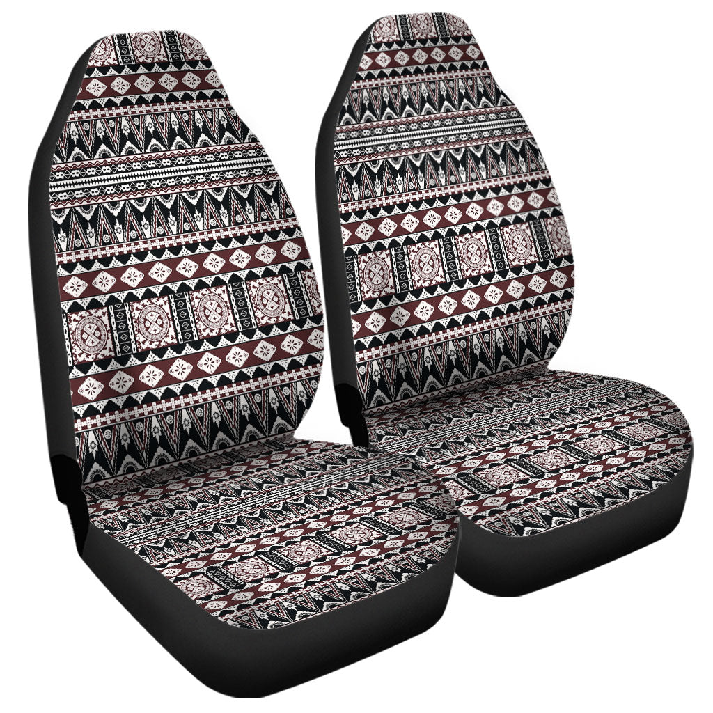 Fiji Car Seat Covers Bula Fiji Masi Motif Brown Color Design