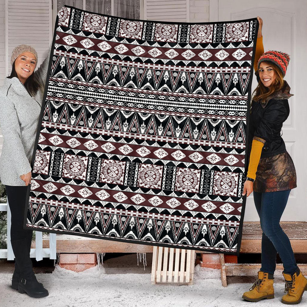 Fiji Premium Quilt Bula Fiji Masi Motif Brown Color Design