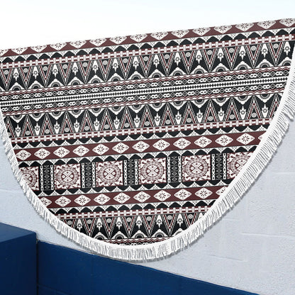 Fiji Beach Blanket Bula Fiji Masi Motif Brown Color Design