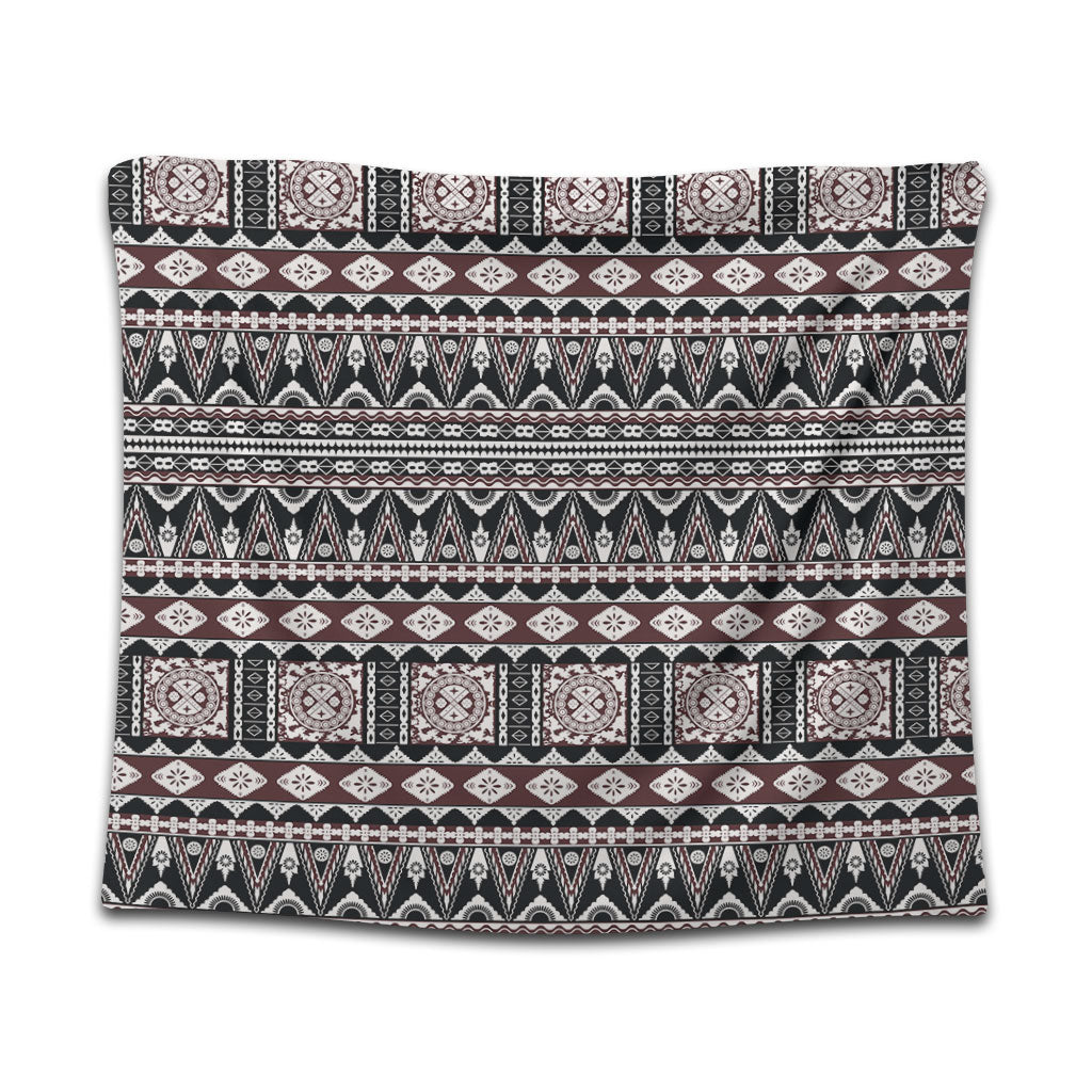 Fiji Tapestry Bula Fiji Masi Motif Brown Color Design