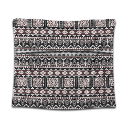 Fiji Tapestry Bula Fiji Masi Motif Brown Color Design